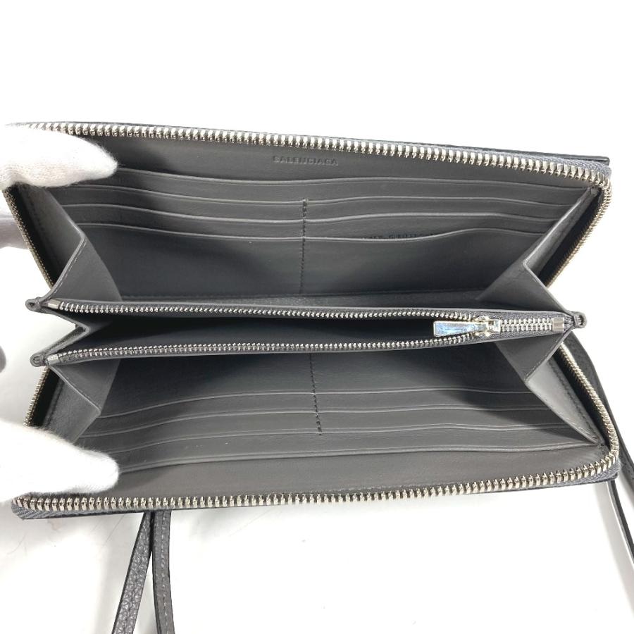美品 BALENCIAGA バレンシアガ 640115  ネオクラシック ラウンドファスナー ロングウォレット 長財布 グレー レディース【中古】 | BALENCIAGA | 06