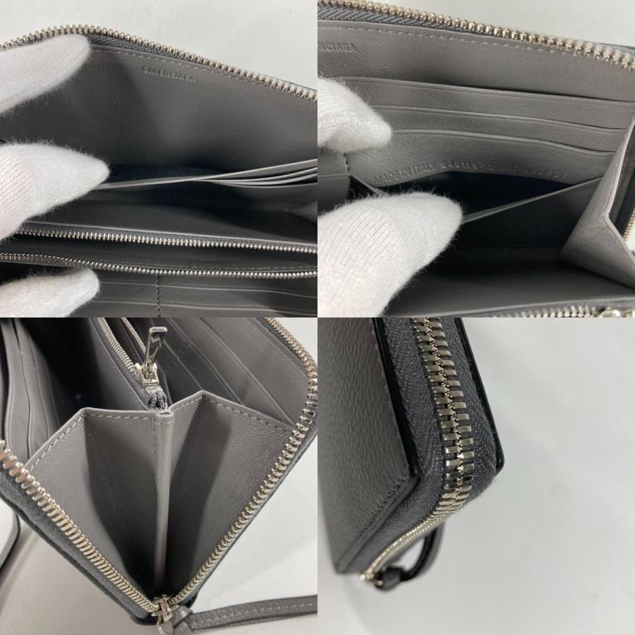 美品 BALENCIAGA バレンシアガ 640115  ネオクラシック ラウンドファスナー ロングウォレット 長財布 グレー レディース【中古】 | BALENCIAGA | 08