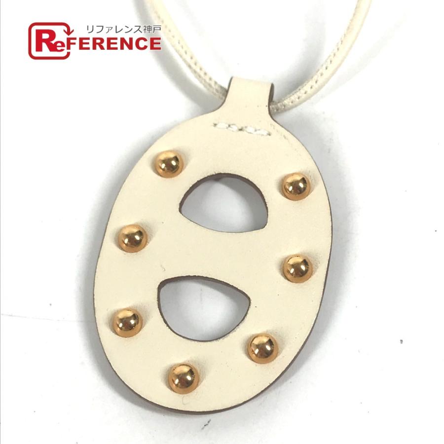 未使用シェーヌダンクル革紐ネックレススタッズペンダント