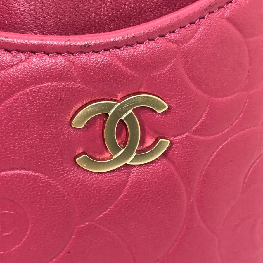CHANEL シャネル カメリア スマホケース パスケース 名刺入れ 縦型 CC ココマーク カードケース ピンク レディース.【中古】 | CHANEL | 07