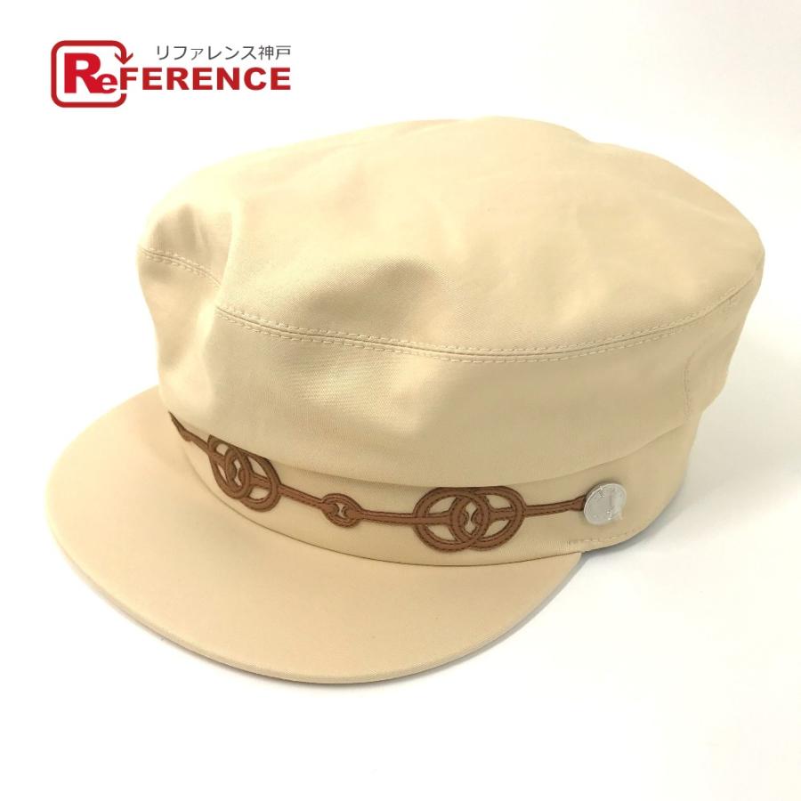 美品 HERMES エルメス カブール クリケティス 帽子 マリン帽 キャップ セリエ キャスケット ベージュ系 ユニセックス【中古】 | HERMES