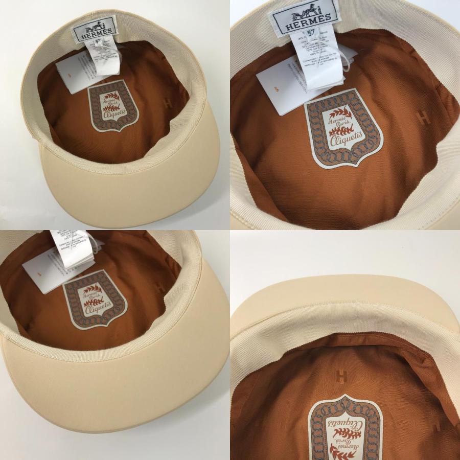 美品 HERMES エルメス カブール クリケティス 帽子 マリン帽 キャップ セリエ キャスケット ベージュ系 ユニセックス【中古】 | HERMES | 08