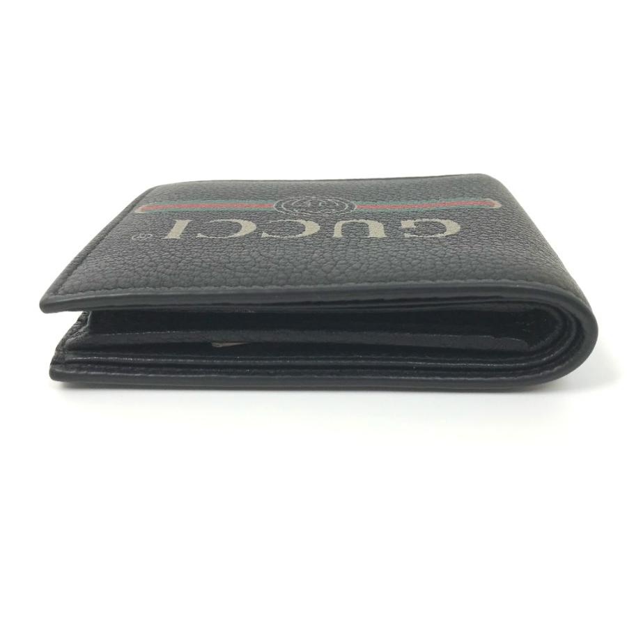 未使用 GUCCI グッチ 496316 ヴィンテージロゴ プリント コンパクトウォレット 2つ折り財布 ブラック メンズ【中古】 | GUCCI | 03