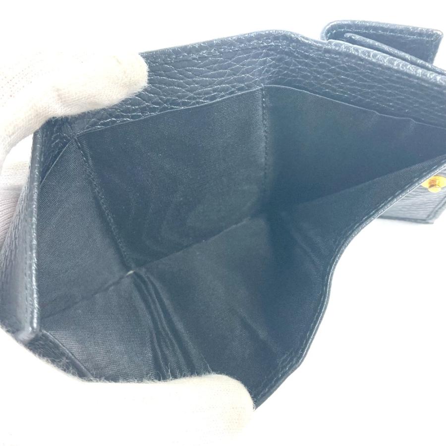 新品同様 GUCCI グッチ 523277 コンパクト ウォレット ミニ GGマーモント 3つ折り財布 ブラック レディース【中古】 | GUCCI | 06