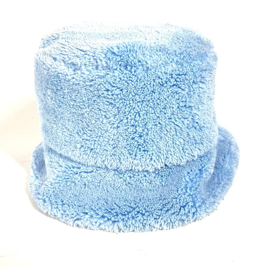 PRADA プラダ 1HC137 ロゴ バケットハット 帽子 パイル ファー ハット ブルー レディース【中古】 | PRADA | 02