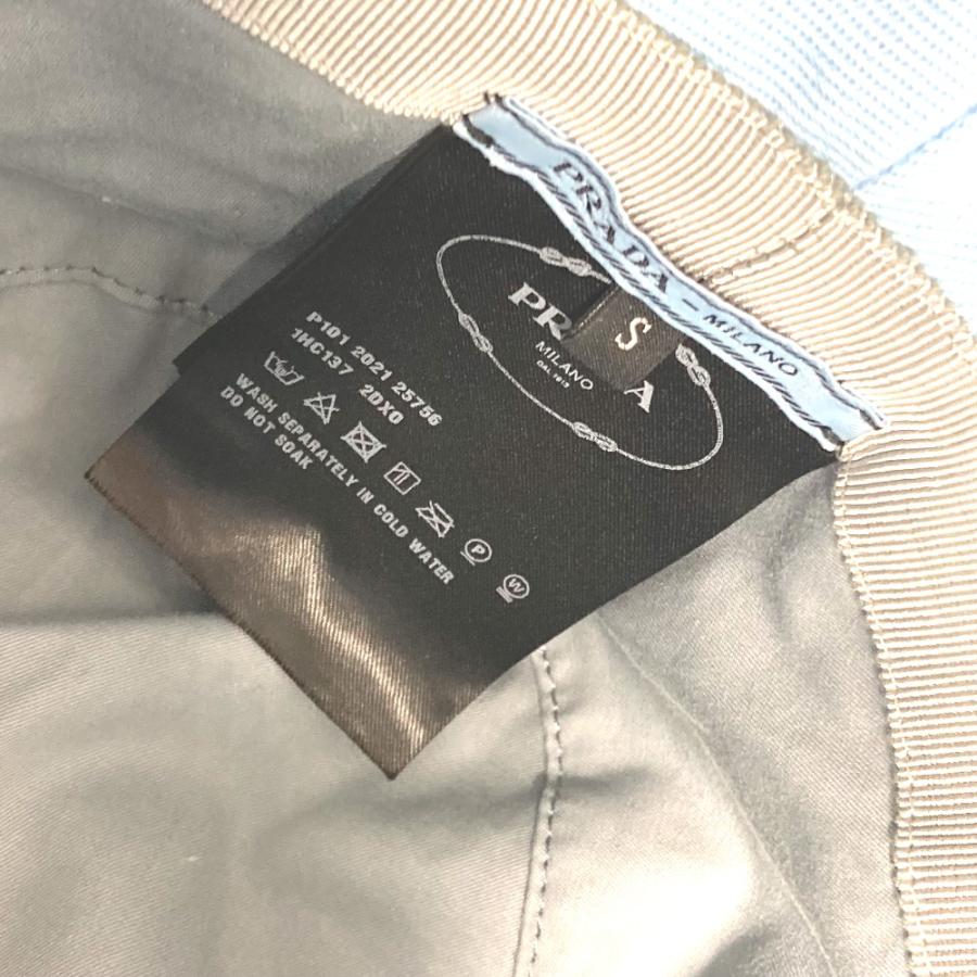 PRADA プラダ 1HC137 ロゴ バケットハット 帽子 パイル ファー ハット ブルー レディース【中古】 | PRADA | 07