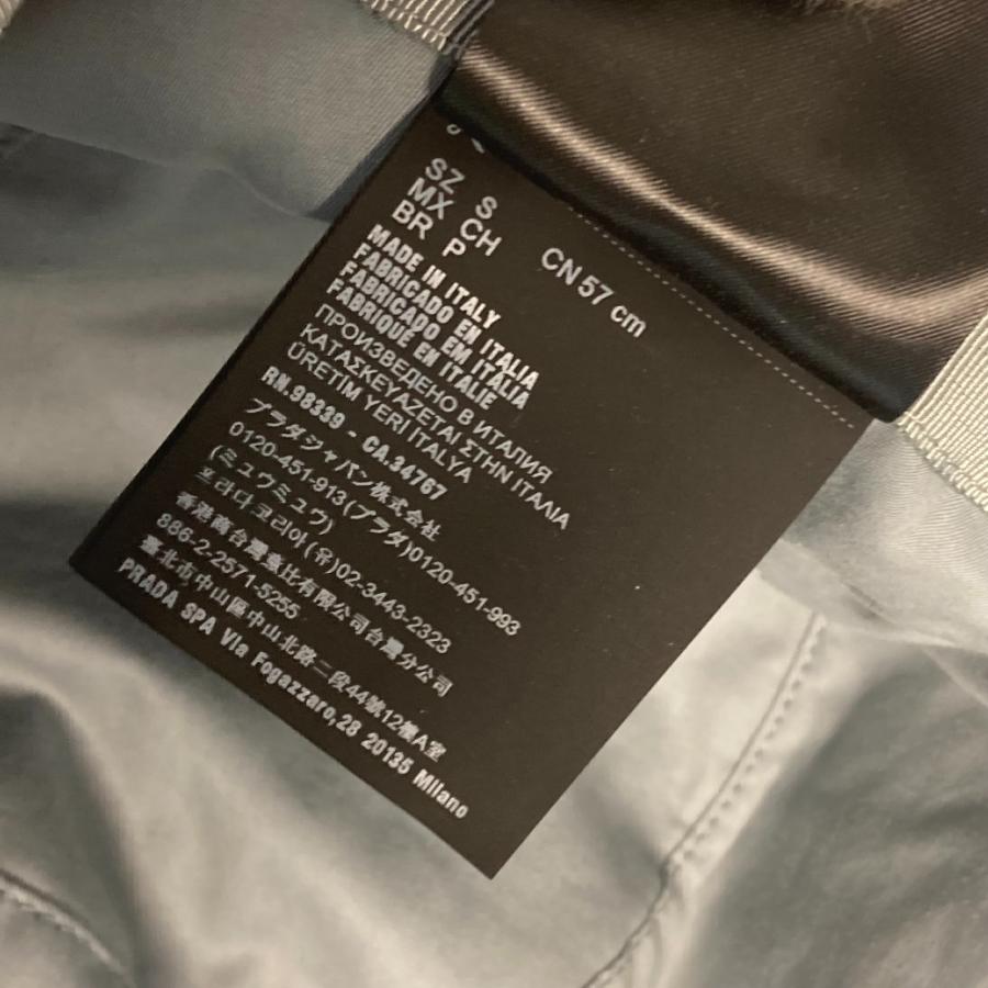 PRADA プラダ 1HC137 ロゴ バケットハット 帽子 パイル ファー ハット ブルー レディース【中古】 | PRADA | 08