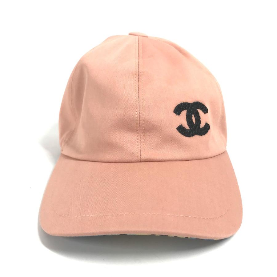 CHANEL シャネル CC ココマーク ロゴ 帽子 キャップ帽 ベースボール スパンコール キャップ ピンク レディース【中古】 | CHANEL | 01