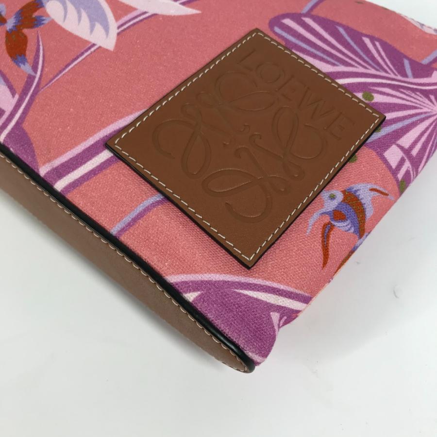 未使用 LOEWE ロエベ オブロング ロゴ ポーチ カバン Paula's Ibiza パラウザイビザ クラッチバッグ ピンク レディース【中古】 | LOEWE | 05