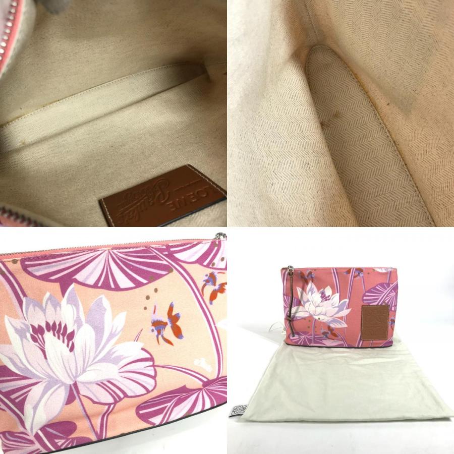 未使用 LOEWE ロエベ オブロング ロゴ ポーチ カバン Paula's Ibiza パラウザイビザ クラッチバッグ ピンク レディース【中古】 | LOEWE | 09