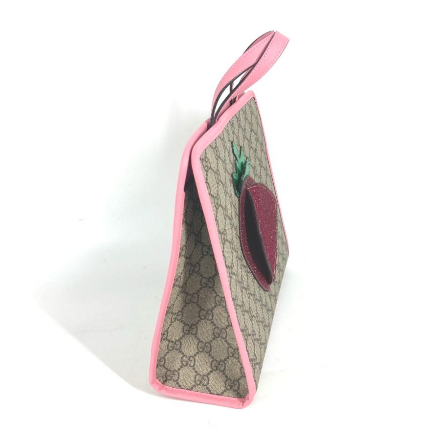 未使用 GUCCI グッチ 630589 ストロベリー イチゴ カバン トートバッグ チルドレンズ GGスプリーム ハンドバッグ ピンク キッズ【中古】 | GUCCI | 03