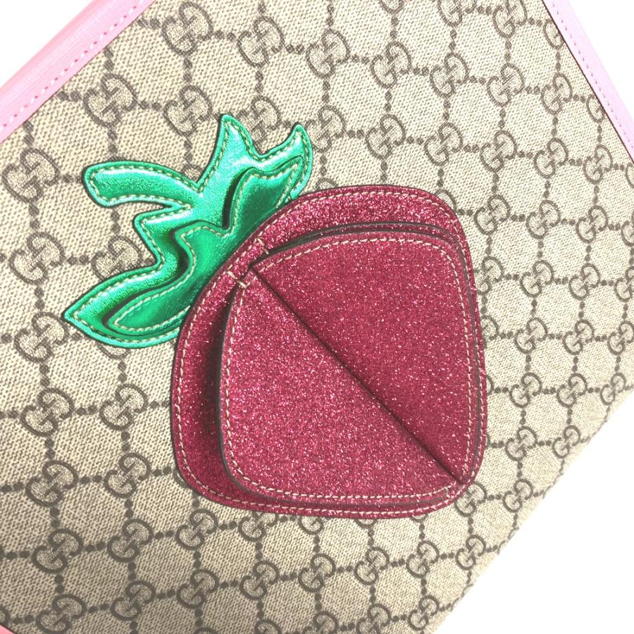 未使用 GUCCI グッチ 630589 ストロベリー イチゴ カバン トートバッグ チルドレンズ GGスプリーム ハンドバッグ ピンク キッズ【中古】 | GUCCI | 04
