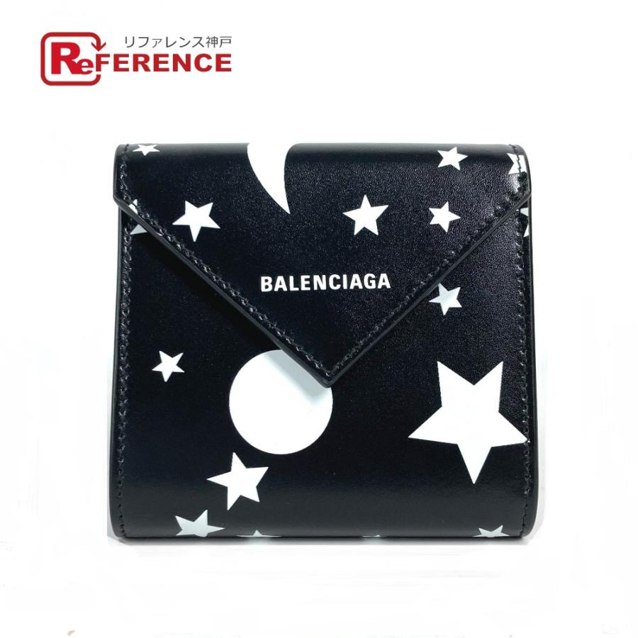 未使用 BALENCIAGA バレンシアガ 637450 PAPIER FLAP ペーパー フラップ コンパクトウォレット ロゴ スター 星 3つ折り財布.【中古】 | BALENCIAGA