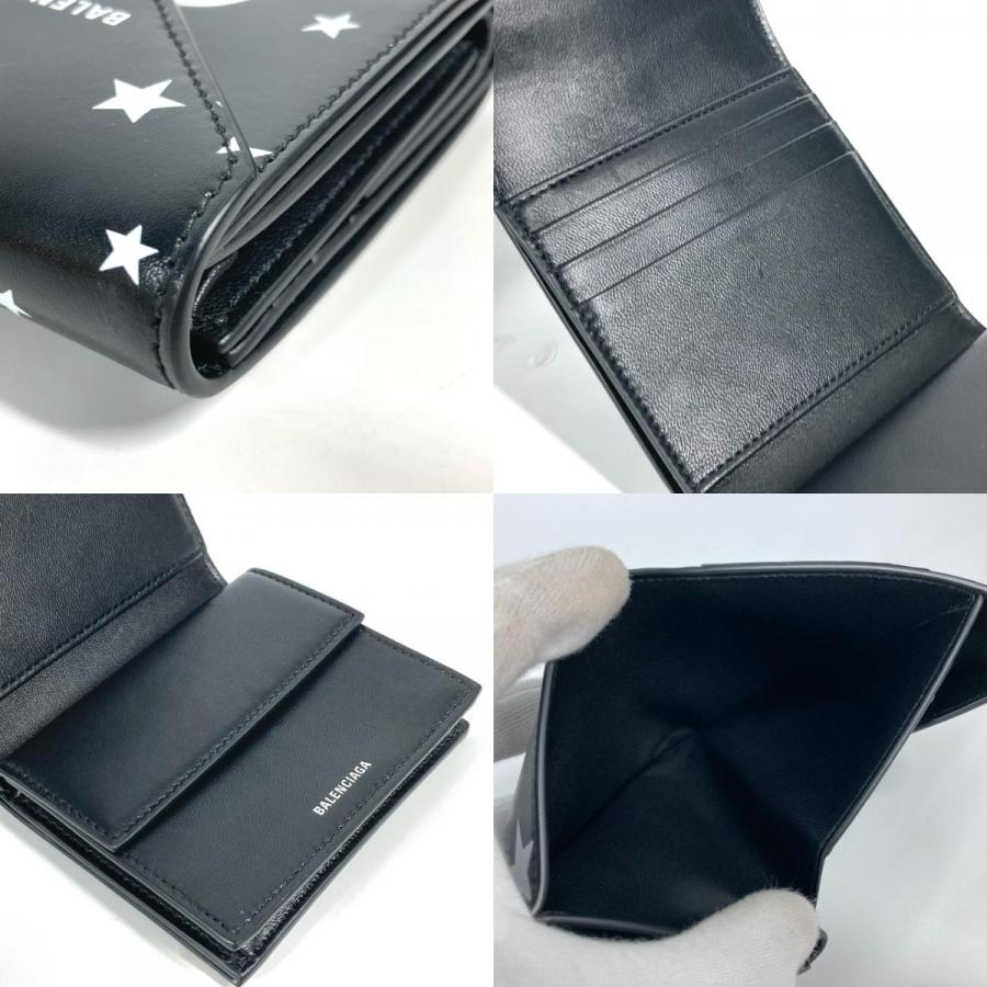 未使用 BALENCIAGA バレンシアガ 637450 PAPIER FLAP ペーパー フラップ コンパクトウォレット ロゴ スター 星 3つ折り財布.【中古】 | BALENCIAGA | 08