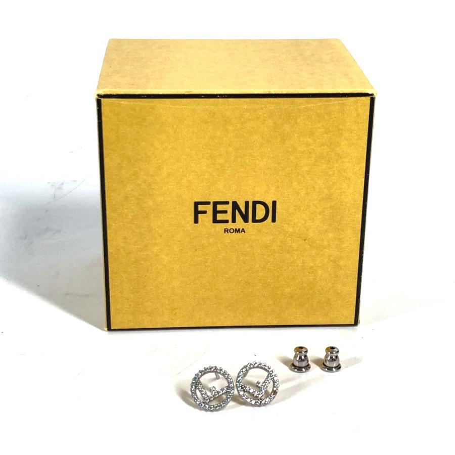 新品同様 FENDI フェンディ エフイズ ロゴ アクセサリー ラインストーン ピアス シルバー×ブルー レディース.【中古】 | FENDI | 06