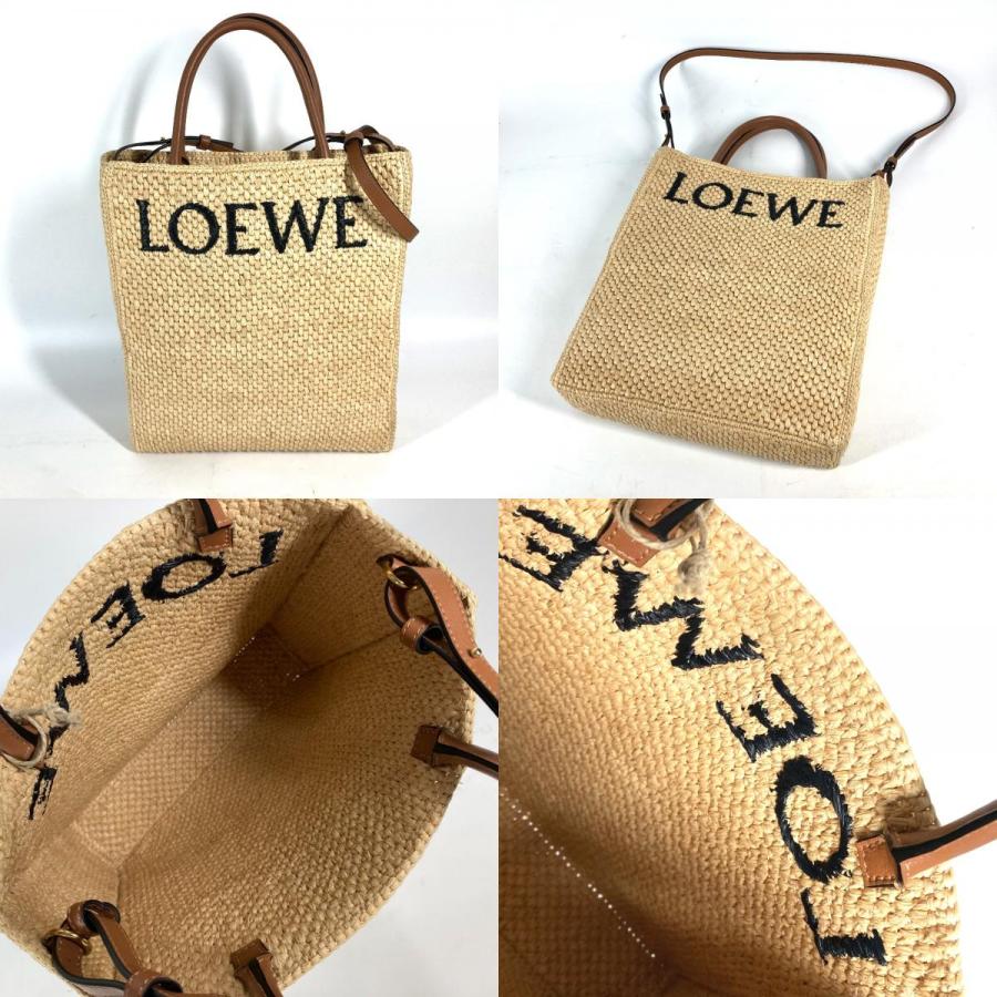 未使用 LOEWE ロエベ スタンダード A4 2WAYバッグ ショルダーバッグ 肩掛け カバン ロゴ トートバッグ ベージュ×ブラウン【中古】 | LOEWE | 09