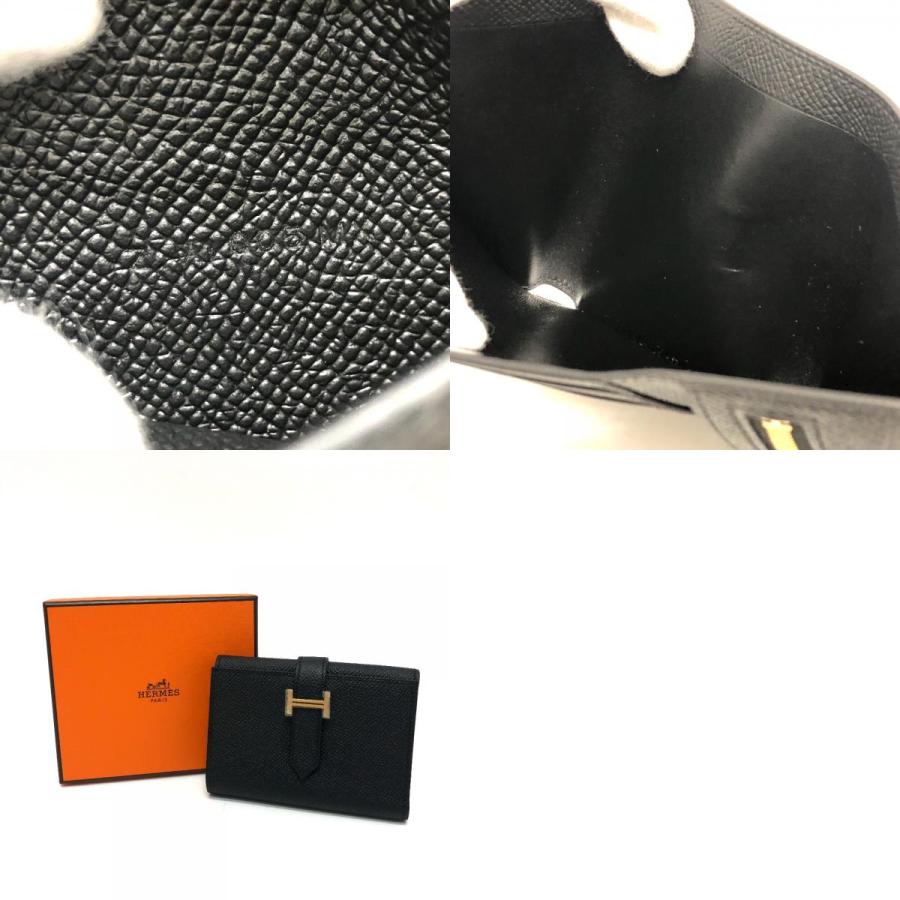 未使用 HERMES エルメス ベアンコンパクトコンビネ 財布 ウォレット コンパクトウォレット 3つ折り財布 ブラック レディース【中古】 | HERMES | 09