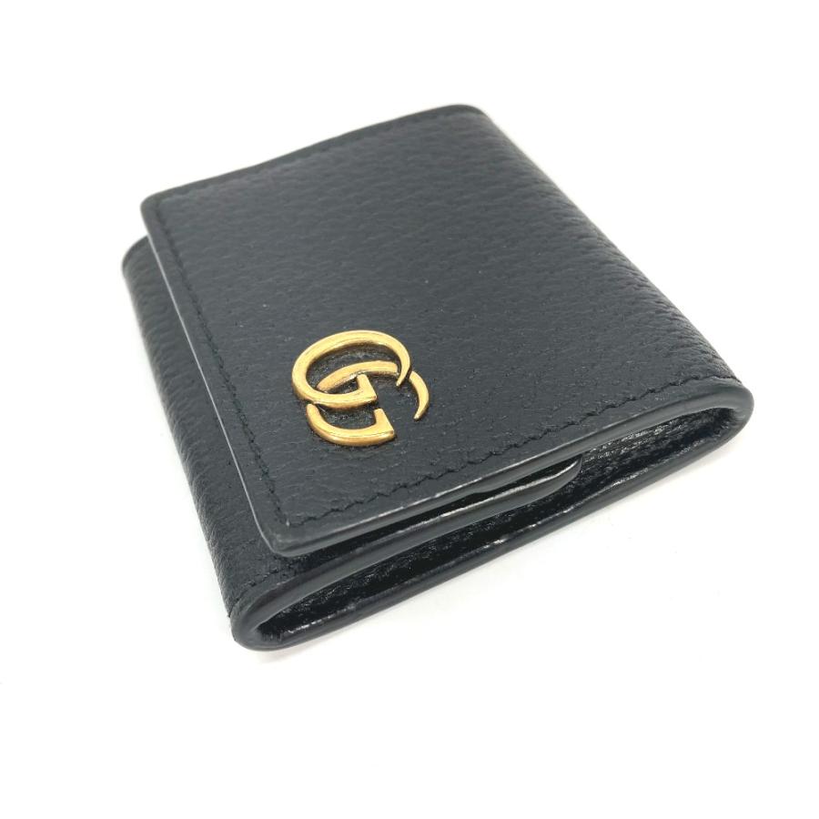 ✨未使用展示品✨　GUCCI ミニ財布　マーモント　GGロゴ　三つ折り　グレー ✨未使用展示品✨ GUCCI ミニ財布 マーモント GGロゴ 三つ折り 刻印