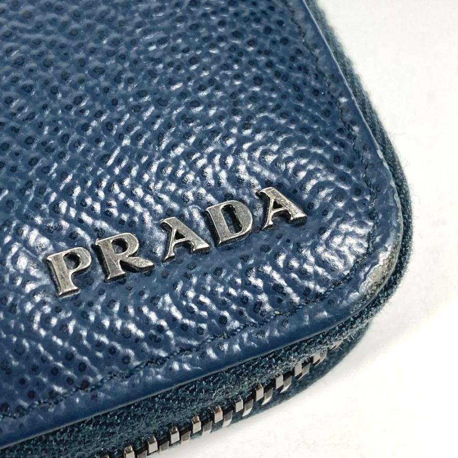 PRADA プラダ 2ML220 トラベルケース ラウンドファスナー ロングウォレット ロゴ 長財布 ネイビー メンズ【中古】 | PRADA | 05