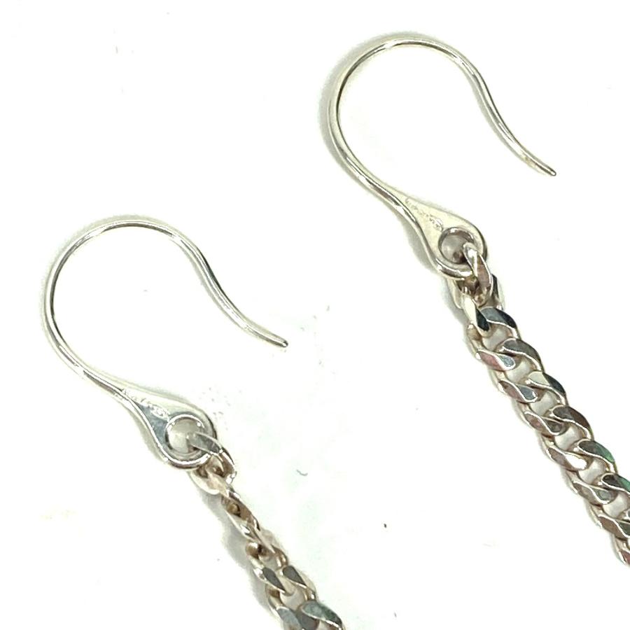 GUCCI グッチ ラリアット ロング スウィング ドロップ アクセサリー フック チェーン ロゴバー ピアス シルバー レディース.【中古】 | GUCCI | 01