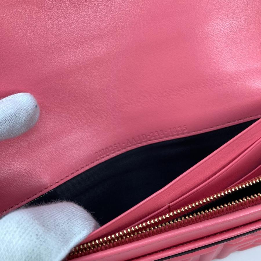 美品 FENDI フェンディ 8M0251 バゲット コンチネンタル フラップ 二つ折り ロングウォレット ズッカ 長財布 ピンク レディース【中古】 | FENDI | 08