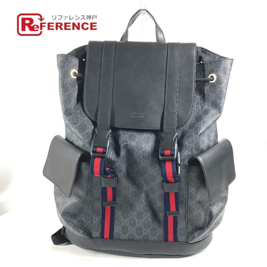 GUCCI グッチ 49556 タイガー バッグパック GGスプリーム リュックサック ブラック メンズ【中古】 | GUCCI