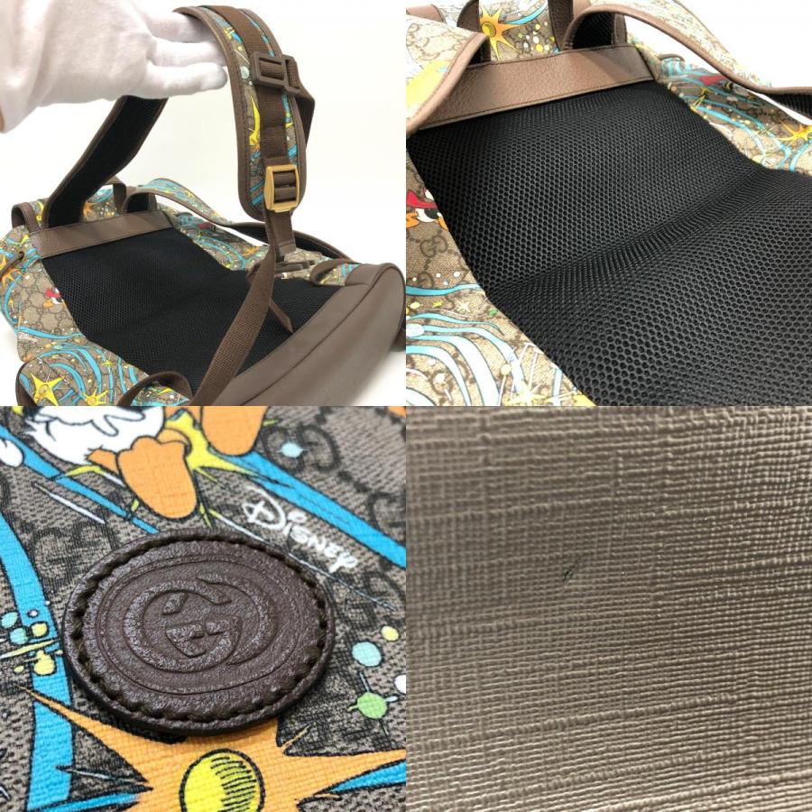 美品 GUCCI グッチ 645051 ドナルドダック DISNEY ディズニー バックパック GGスプリーム リュックサック ベージュ×ブルー メンズ【中古】 | GUCCI | 07