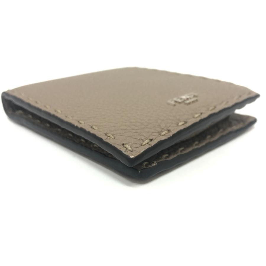 未使用 FENDI フェンディ 7M0194 セレリア 2つ折り財布 財布 ウォレット ステッチ 2つ折り財布 グレー メンズ.【中古】 | FENDI | 04