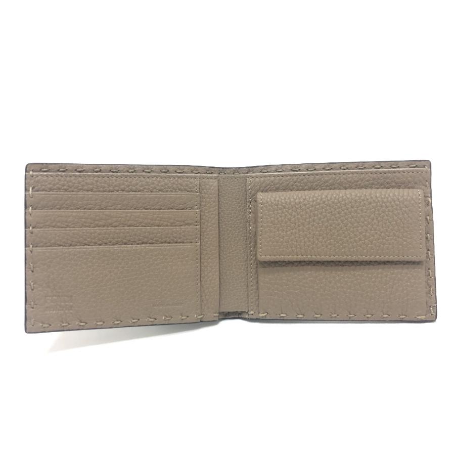 未使用 FENDI フェンディ 7M0194 セレリア 2つ折り財布 財布 ウォレット ステッチ 2つ折り財布 グレー メンズ.【中古】 | FENDI | 05