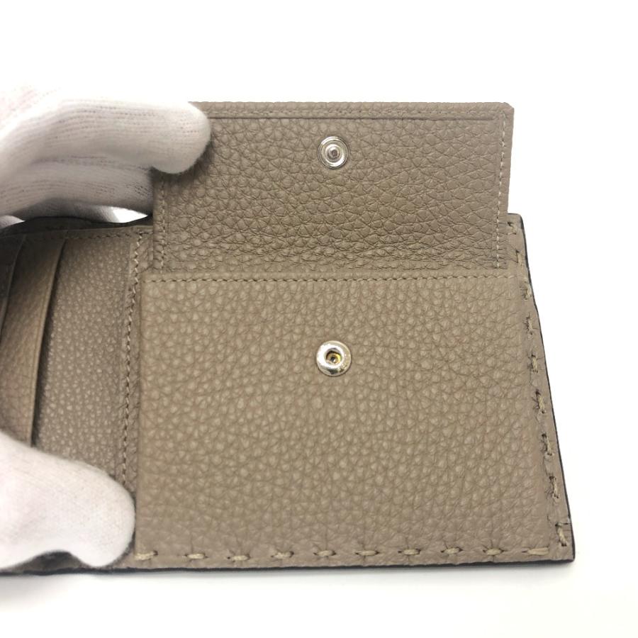 未使用 FENDI フェンディ 7M0194 セレリア 2つ折り財布 財布 ウォレット ステッチ 2つ折り財布 グレー メンズ.【中古】 | FENDI | 06