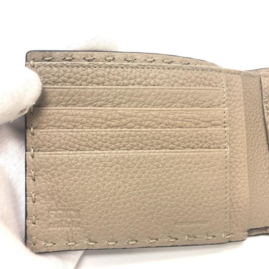 未使用 FENDI フェンディ 7M0194 セレリア 2つ折り財布 財布 ウォレット ステッチ 2つ折り財布 グレー メンズ.【中古】 | FENDI | 08