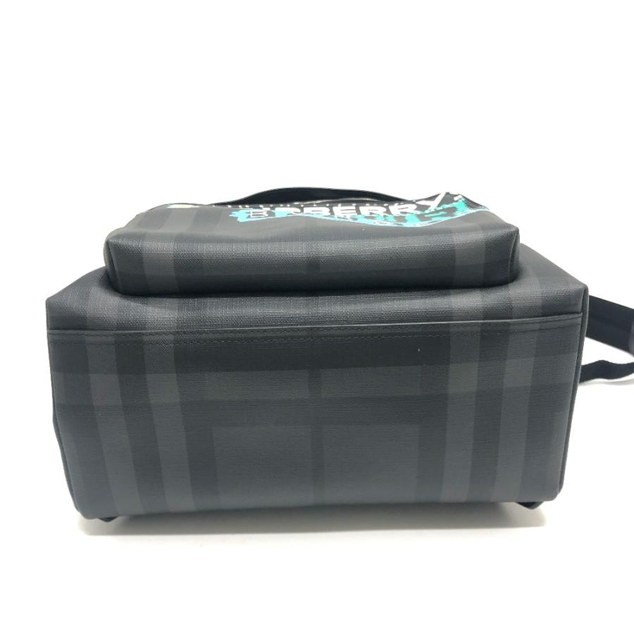 新品同様 BURBERRY バーバリー グラフィック チェック リュックサック バック  リュックサック グレー レディース【中古】 | BURBERRY | 02