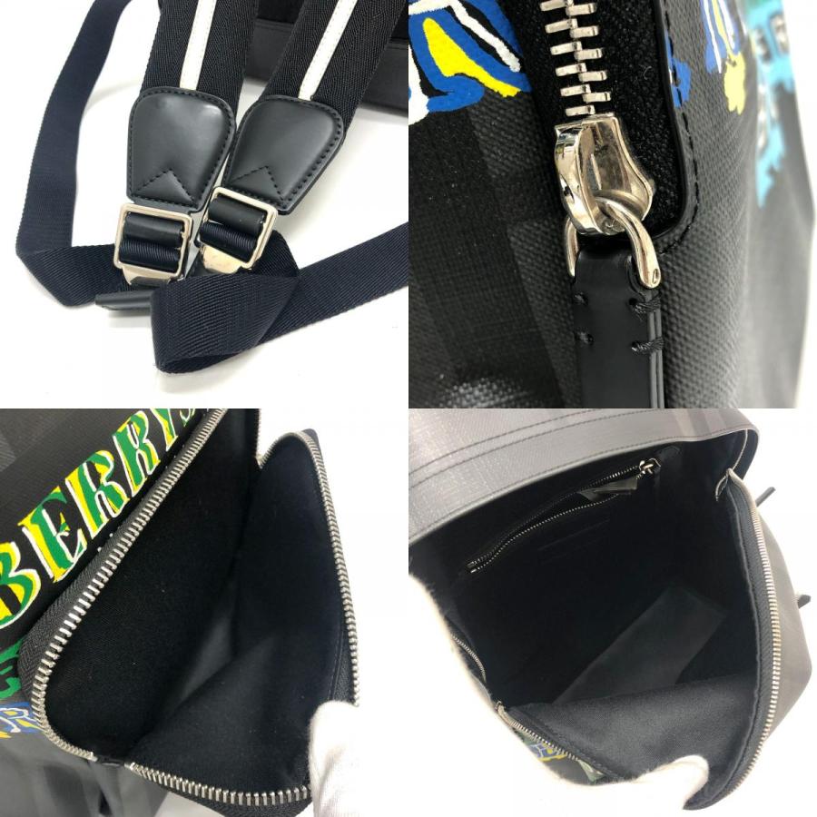 新品同様 BURBERRY バーバリー グラフィック チェック リュックサック バック  リュックサック グレー レディース【中古】 | BURBERRY | 07