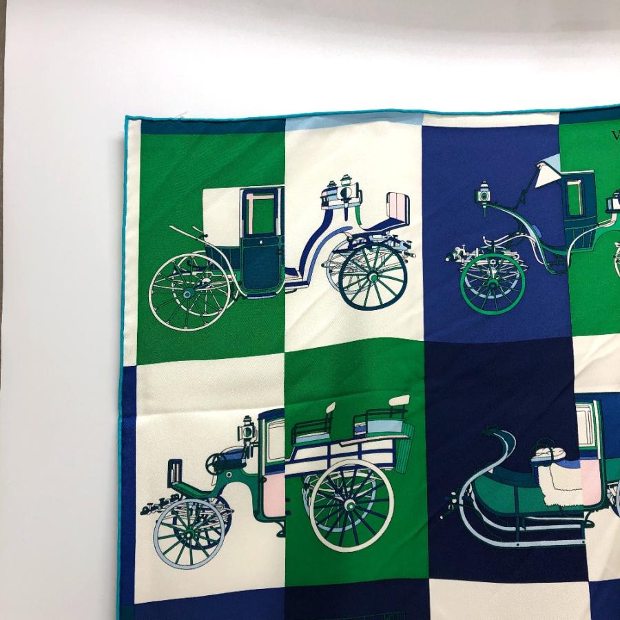 美品 HERMES エルメス カレ90 Voitures Exquises 精巧な馬車 スカーフ スカーフ グリーン レディース【中古】 | HERMES | 04