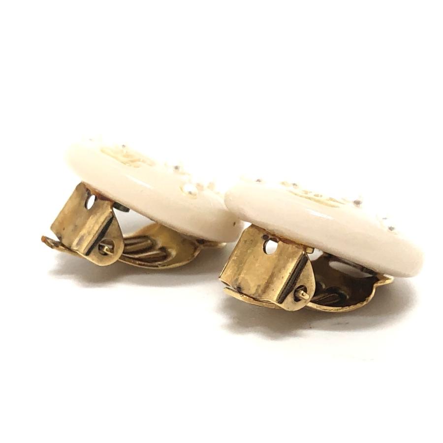 CHANEL シャネル CC ココマーク フェイクパール ラウンド イヤリング ピアス 小物 03P イヤリング ベージュ レディース【中古】 | CHANEL | 02