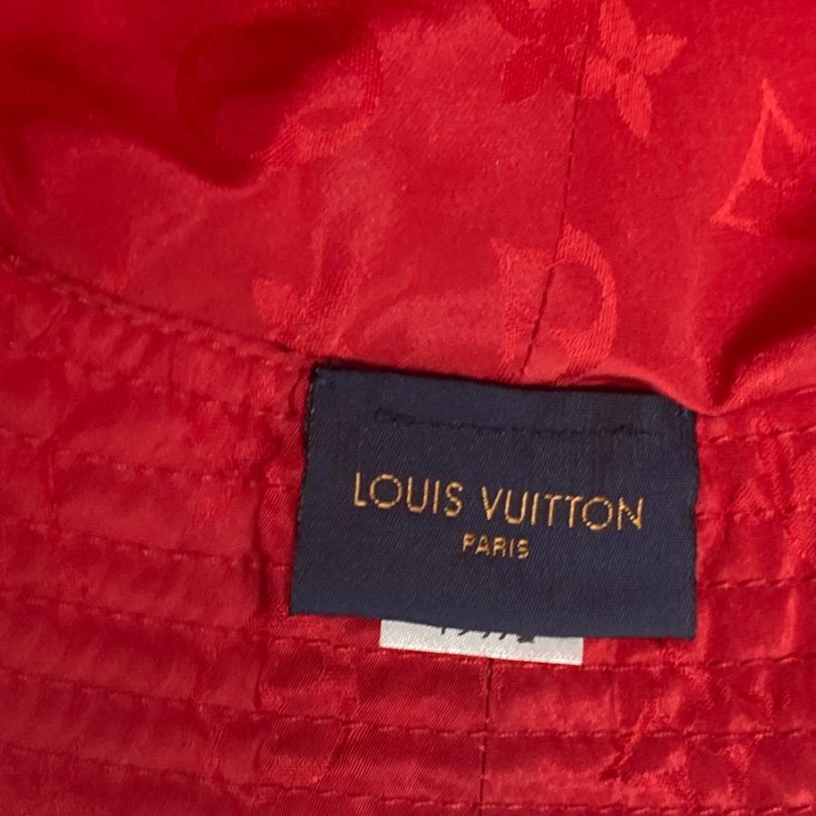 美品 LOUIS VUITTON ルイヴィトン M76536 クレーム ルージュ モノグラム 帽子 バケットハット ボブハット ハット帽 ハット レッド 【中古】_6