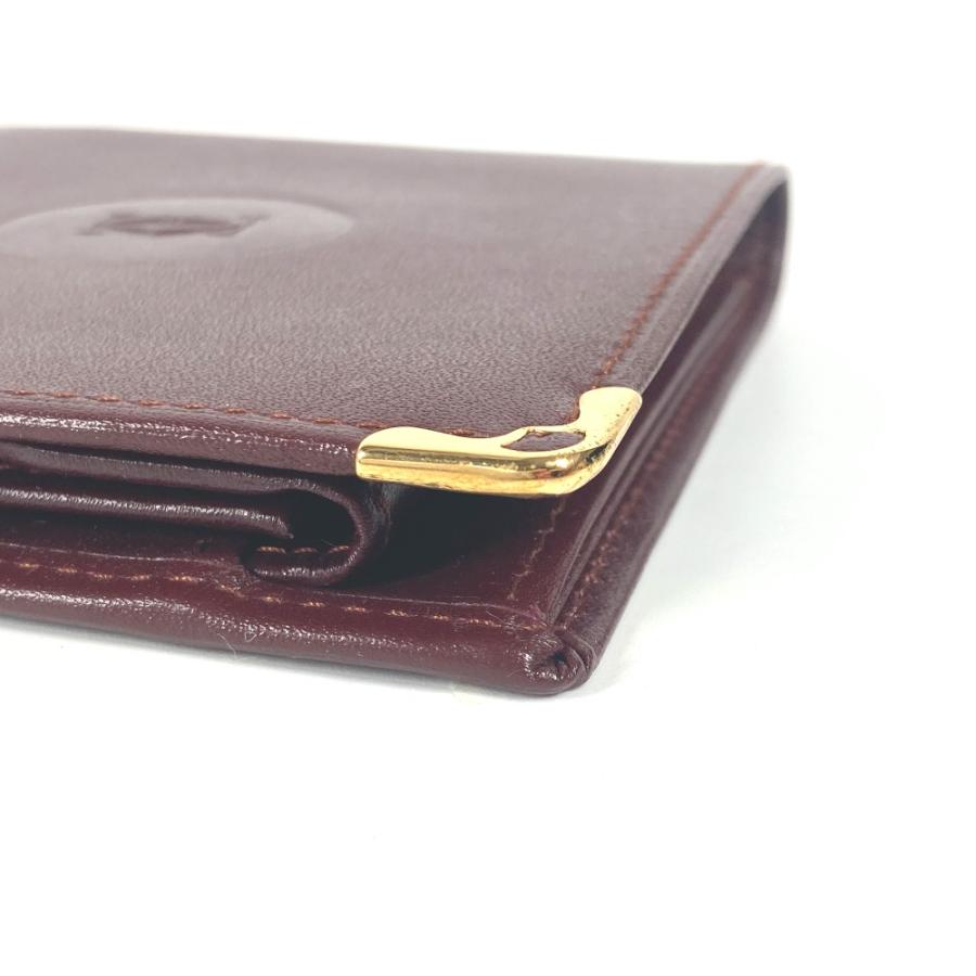 未使用 CARTIER カルティエ マストライン コンパクトウォレット ヴィンテージ 2つ折り財布 ボルドー レディース【中古】 | Cartier | 03