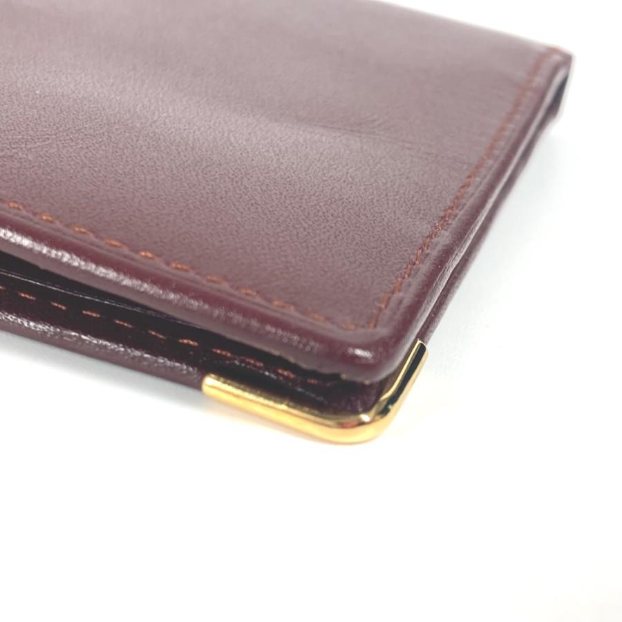 未使用 CARTIER カルティエ マストライン コンパクトウォレット ヴィンテージ 2つ折り財布 ボルドー レディース【中古】 | Cartier | 05