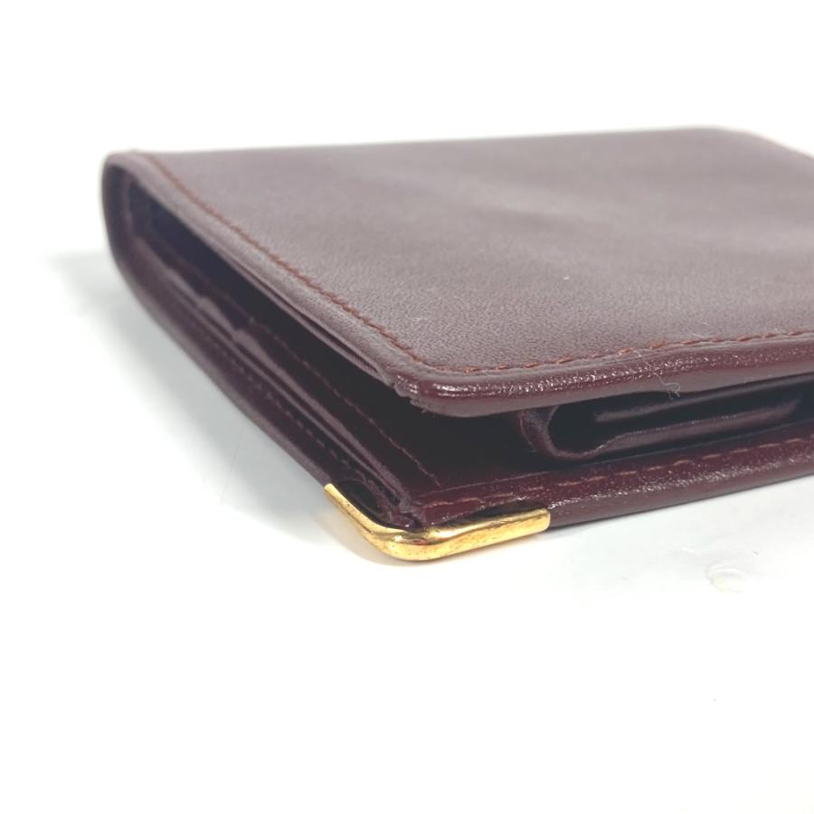 未使用 CARTIER カルティエ マストライン コンパクトウォレット ヴィンテージ 2つ折り財布 ボルドー レディース【中古】 | Cartier | 06