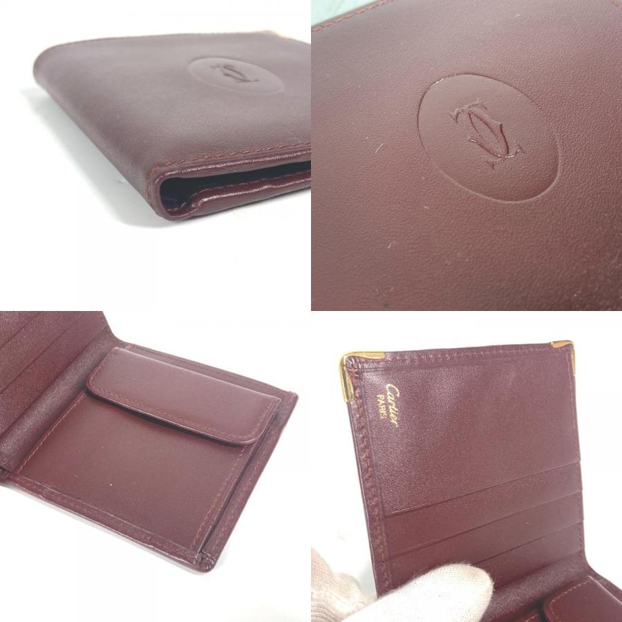 未使用 CARTIER カルティエ マストライン コンパクトウォレット ヴィンテージ 2つ折り財布 ボルドー レディース【中古】 | Cartier | 07