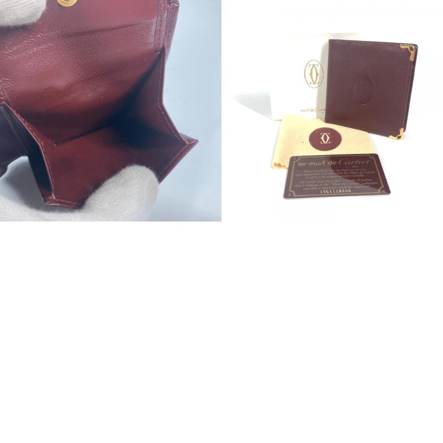 未使用 CARTIER カルティエ マストライン コンパクトウォレット ヴィンテージ 2つ折り財布 ボルドー レディース【中古】 | Cartier | 09