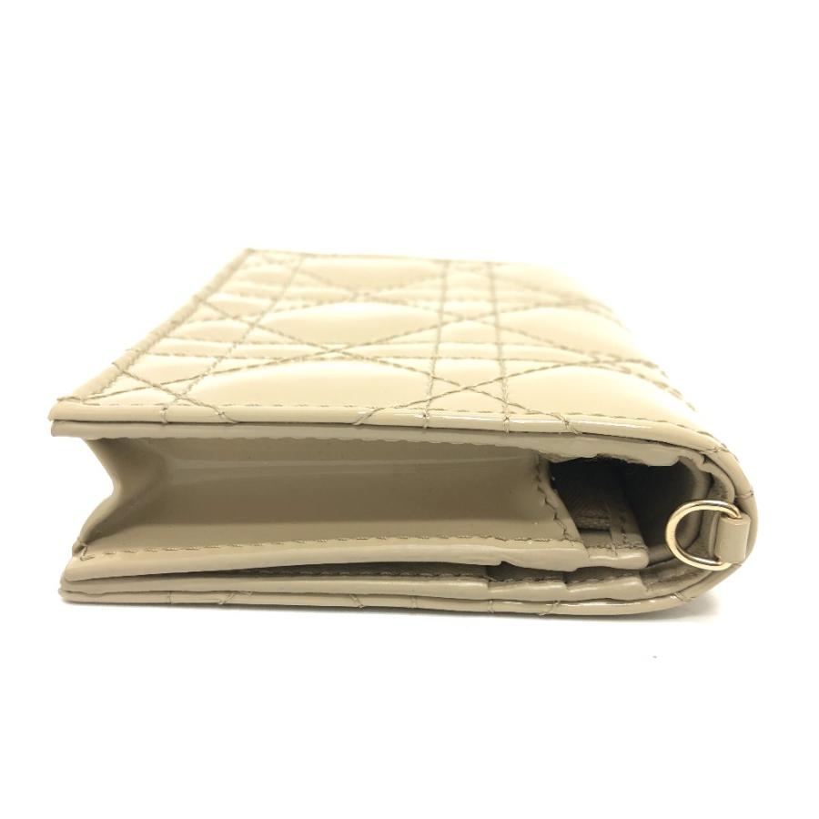 未使用 Dior ディオール レディディオール LADY DIOR ミニウォレット コンパクト 二つ折り財布 財布 ベージュ レディース【中古】 |  | 03
