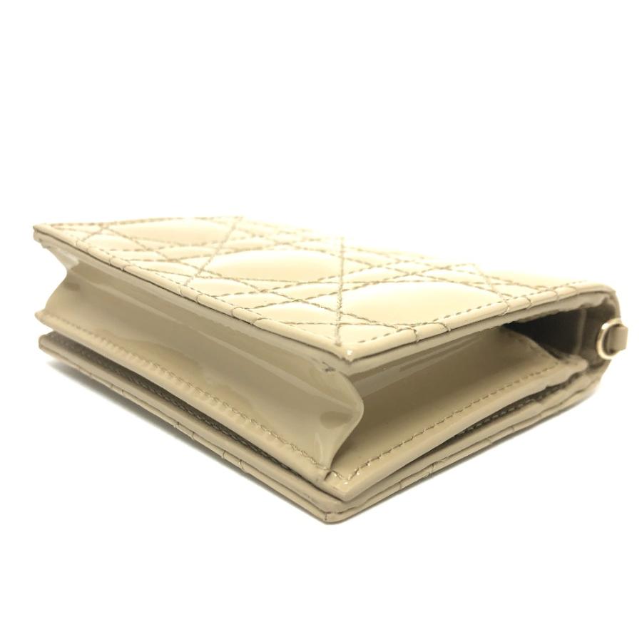 未使用 Dior ディオール レディディオール LADY DIOR ミニウォレット コンパクト 二つ折り財布 財布 ベージュ レディース【中古】 |  | 04