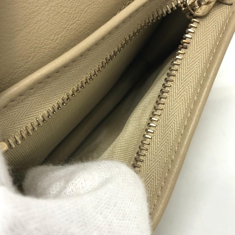 未使用 Dior ディオール レディディオール LADY DIOR ミニウォレット コンパクト 二つ折り財布 財布 ベージュ レディース【中古】 |  | 08