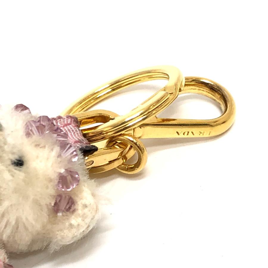 PRADAプラダベアチャームくまバッグチャームキーホルダーリングビーズ