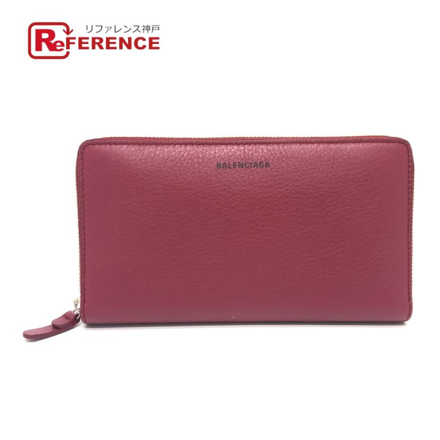 未使用 BALENCIAGA バレンシアガ 516362 エヴリデイ コンチネンタル ラウンドファスナーロゴ 長財布 レッド ユニセックス【中古】 | BALENCIAGA