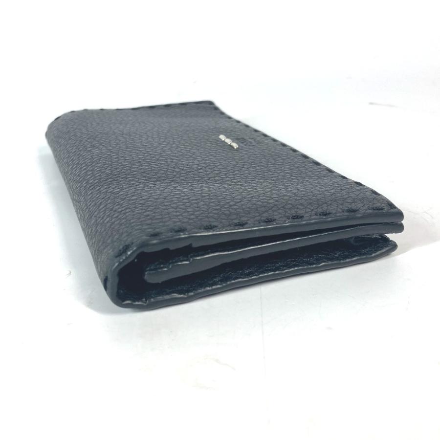 新品同様 FENDI フェンディ 7M0186 セレリア 二つ折り ロングウォレット ステッチ 長財布 ブラック ユニセックス【中古】 | FENDI | 03