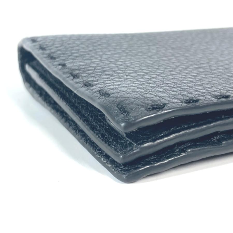 新品同様 FENDI フェンディ 7M0186 セレリア 二つ折り ロングウォレット ステッチ 長財布 ブラック ユニセックス【中古】 | FENDI | 05