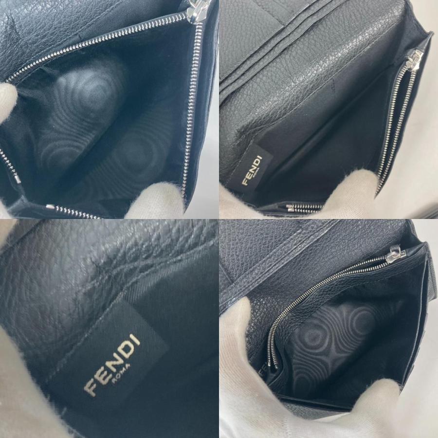 新品同様 FENDI フェンディ 7M0186 セレリア 二つ折り ロングウォレット ステッチ 長財布 ブラック ユニセックス【中古】 | FENDI | 08