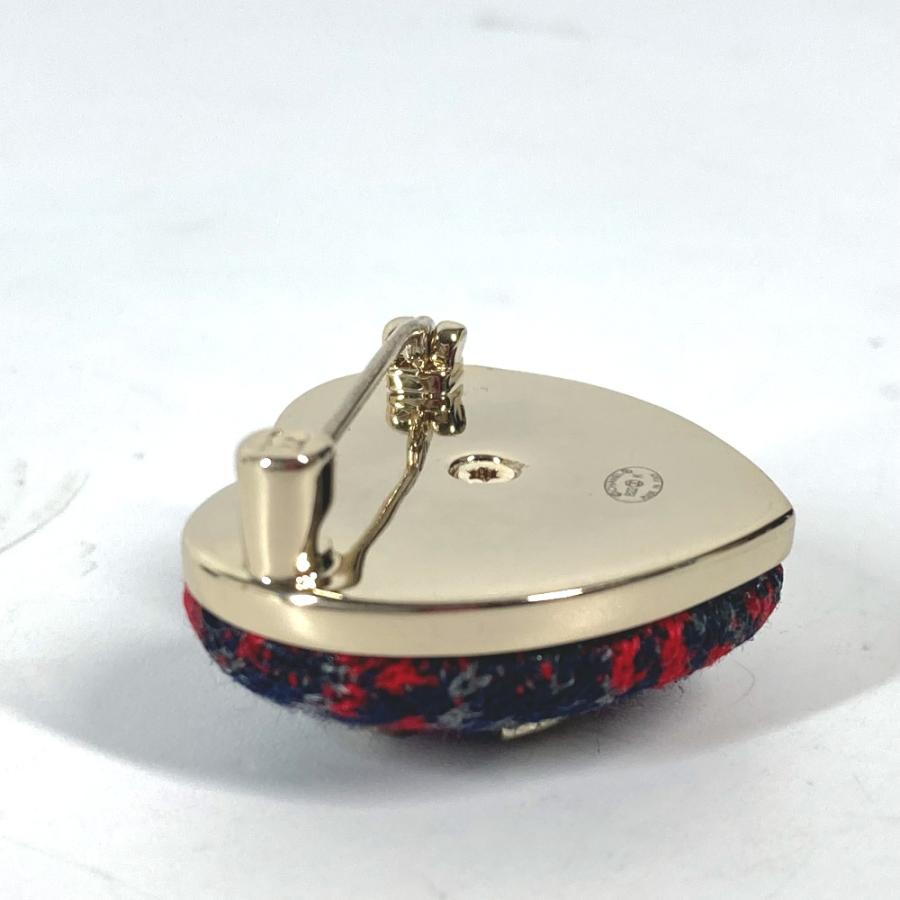 CHANEL シャネル ハート ココマーク CC アクセサリー B22K ブローチ ネイビー×レッド レディース【中古】 | CHANEL | 03